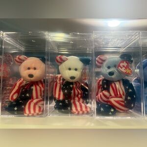 Ty Beanie Baby Patriotic Trio - Stars and Stripes Bears “Spangle”
